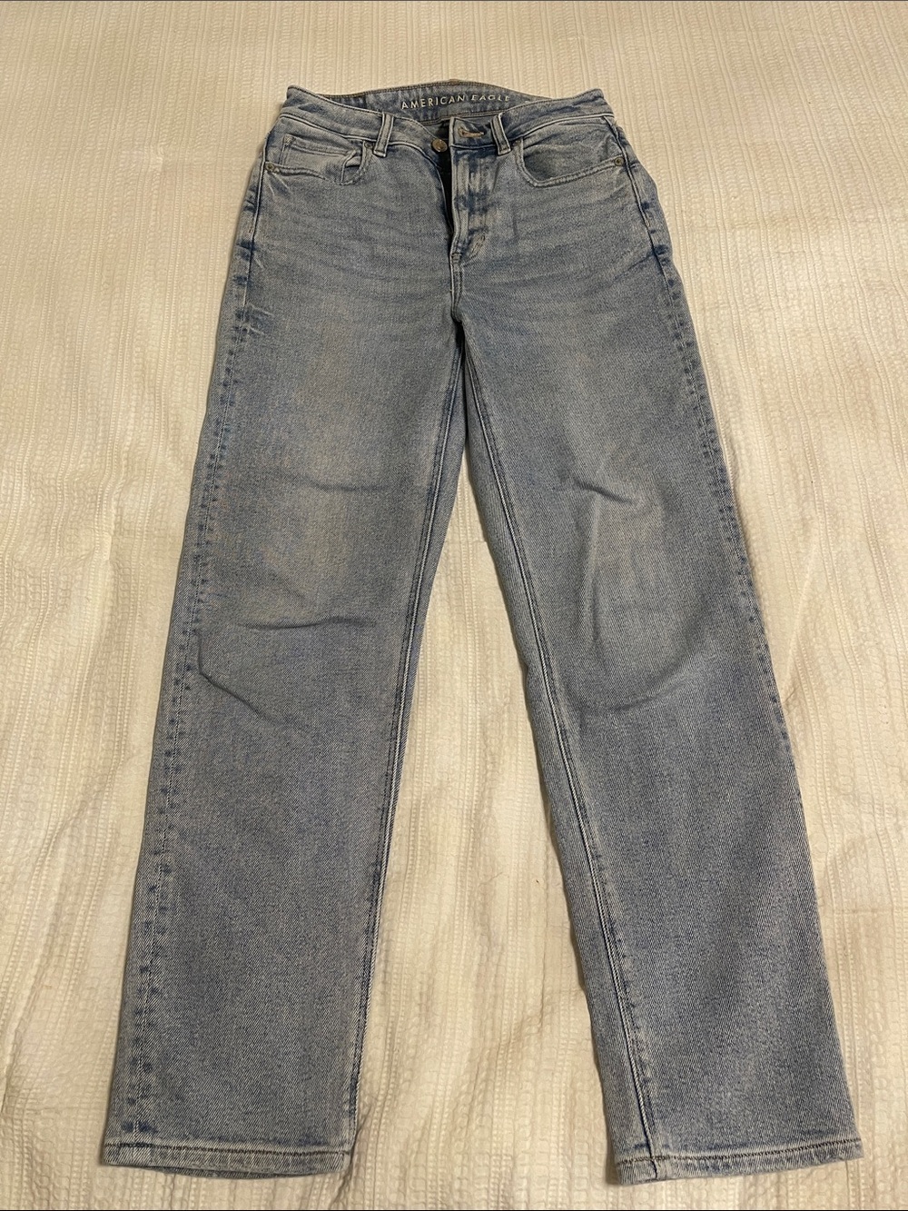 American Eagle Outfitters Straight Leg Jeans - Light Blue Wash